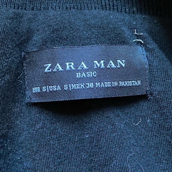 Zara Man Black Zip Up Sweatshirt Size Small - Picture 3 of 3